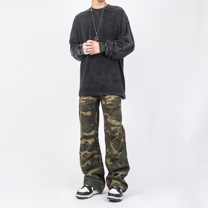 Loose Straight Camouflage Pants Women