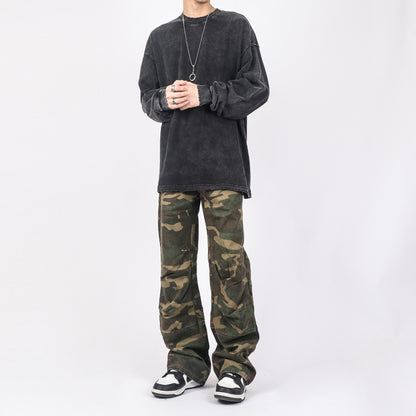 Loose Straight Camouflage Pants Women