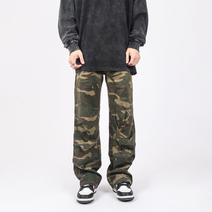 Loose Straight Camouflage Pants Women