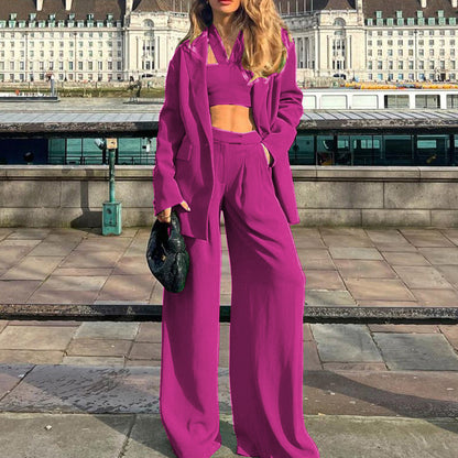 Fashion Long Sleeve Coat And Trousers Suit